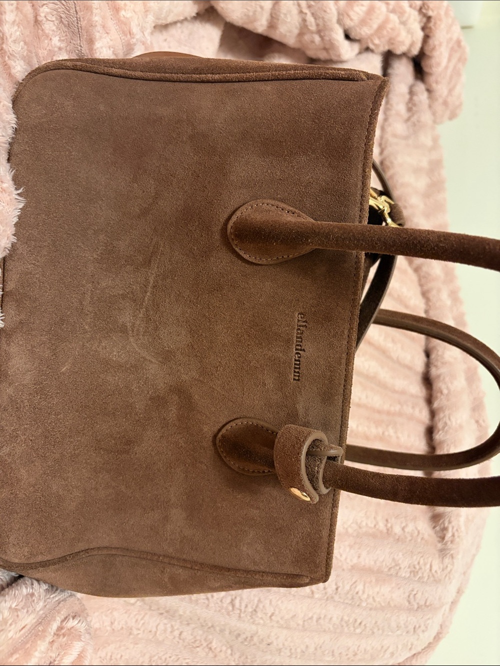 Chancellor Suede Tote Bag in Brown